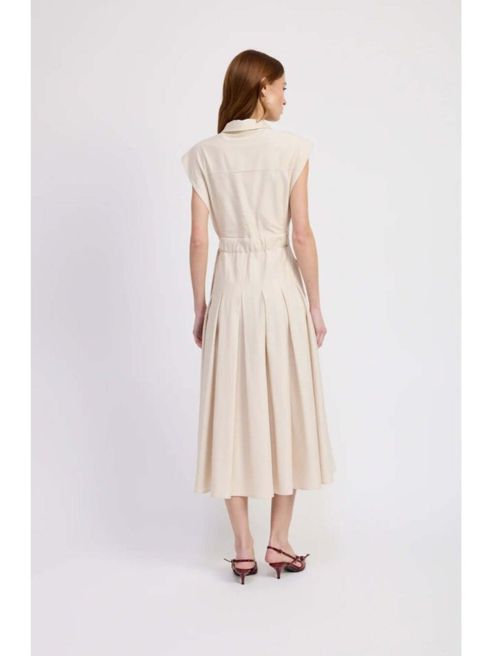 EN SAISON Quince Midi Dress Ecru Size Large NWT - Picture 4 of 9